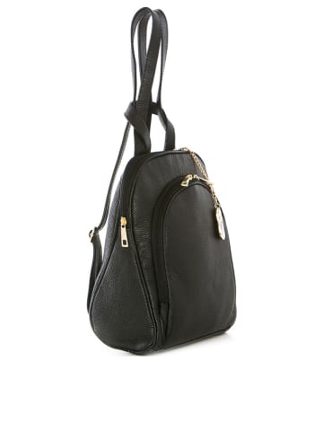 Anna Morellini Leder-Rucksack in Schwarz - (B)24 x (H)30 x (T)12 cm