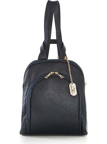 Anna Morellini Leren rugzak "Breta" donkerblauw - (B)24 x (H)30 x (D)12 cm