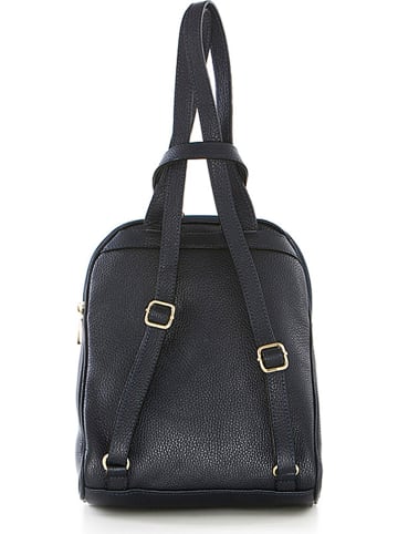 Anna Morellini Leder-Rucksack "Breta" in Dunkelblau - (B)24 x (H)30 x (T)12 cm