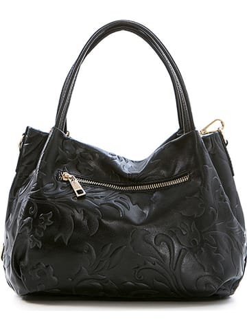 Anna Morellini Leren handtas "Clarissa" zwart - (B)28 x (H)20 x (D)12 cm