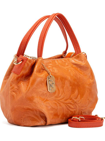 Anna Morellini Leren handtas "Clarissa" oranje - (B)28 x (H)20 x (D)12 cm