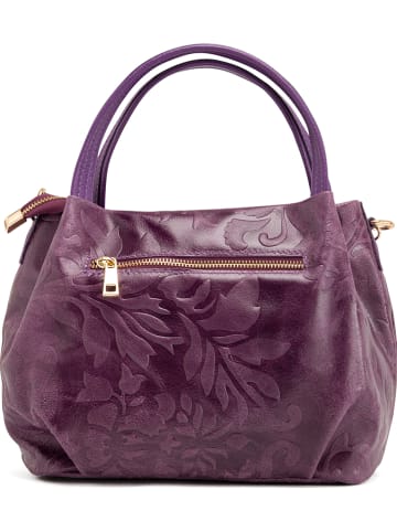 Anna Morellini Leder-Henkeltasche "Clarissa" in Lila - (B)28 x (H)20 x (T)12 cm