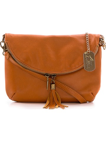 Anna Morellini Leder-Umhängetasche "Alice" Hellbraun - (B)22 x (H)18 x (T)2 cm