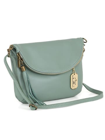 Anna Morellini Skórzana torebka "Alice" w kolorze zielonym - 22 x 18 x 2 cm