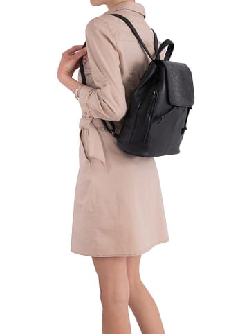 Anna Morellini Leder-Rucksack "Amedea" in Schwarz - (B)29 x (H)32 x (T)12 cm