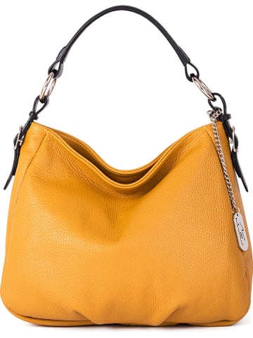 Anna Morellini Leren schoudertas "Noemi 1" geel - (B)30,5 x (H)26 x (D)9 cm