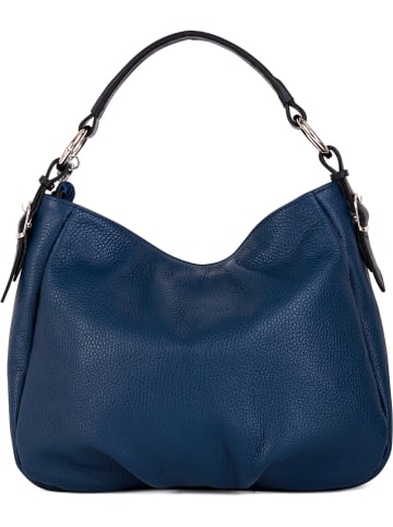 Anna Morellini Skórzana torebka "Noemi 1" w kolorze niebieskim - 30,5 x 26 x 9 cm