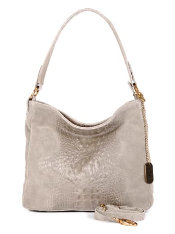 Anna Morellini Leder-Schultertasche "Linda" in Beige - (B)29 x (H)24 x (T)8 cm