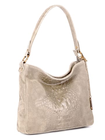 Anna Morellini Leren schoudertas "Linda" beige - (B)29 x (H)24 x (D)8 cm