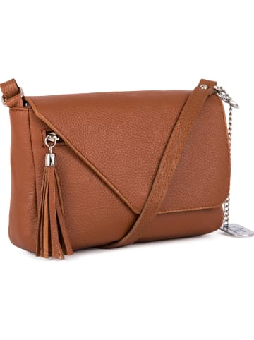 Anna Morellini Skórzana torebka "Lola" w kolorze brązowym - 24 x 18 x 6 cm