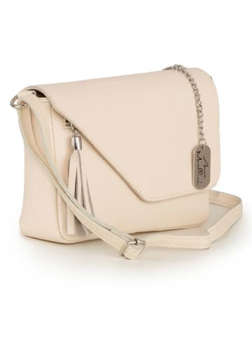 Anna Morellini Leder-Umhängetasche "Lola" in Beige - (B)24 x (H)18 x (T)6 cm