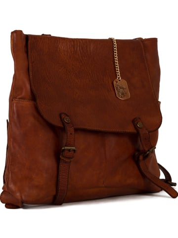 Anna Morellini Leder-Rucksack "Kika" in Braun - (B)24 x (H)36 x (T)15 cm
