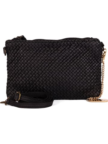 Anna Morellini Leder-Umhängetasche in Schwarz - (B)23 x (H)17 x (T)1 cm