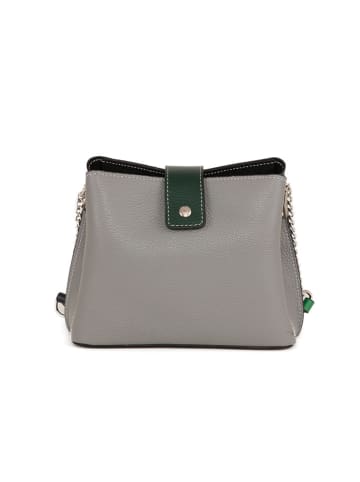 Anna Morellini Leren schoudertas "Ciosa" zwart/grijs - (B)22 x (H)17 x (D)10 cm