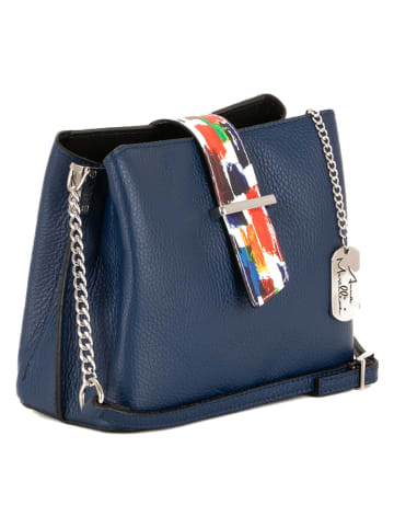 Anna Morellini Skórzana torebka "Vida" w kolorze granatowym - 22 x 17 x 10 cm