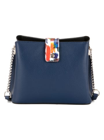 Anna Morellini Leren schoudertas "Vida" donkerblauw - (B)22 x (H)17 x (D)10 cm