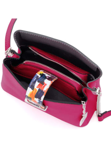 Anna Morellini Leren schoudertas "Olivia" roze - (B)23 x (H)18 x (D)9 cm