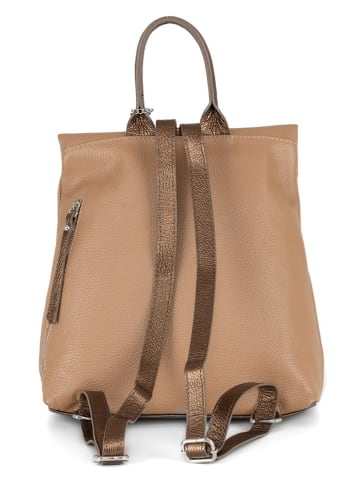 Anna Morellini Leren rugzak "Azalea" beige - (B)30 x (H)31 x (D)11 cm