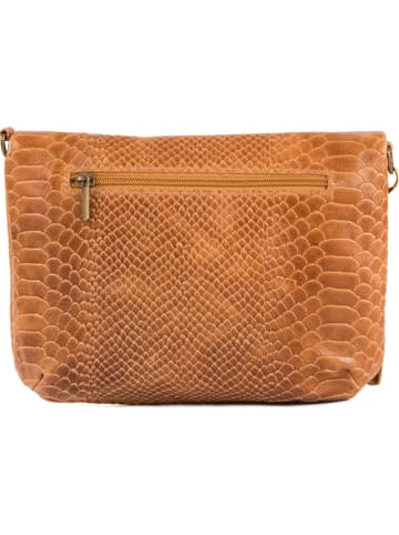 Anna Morellini Leder-Umhängetasche "Lydia" in Hellbraun - (B)22 x (H)18 x (T)2 cm