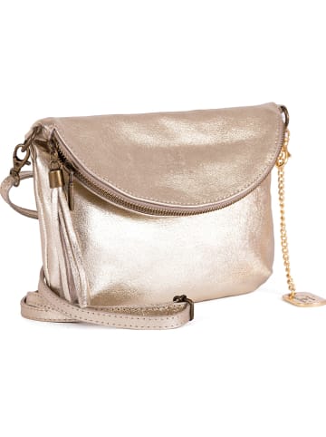 Anna Morellini Leren schoudertas "Beverly" goudkleurig - (B)22 x (H)18 x (D)2 cm