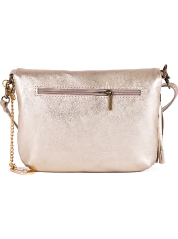 Anna Morellini Leder-Umhängetasche "Beverly" in Gold - (B)22 x (H)18 x (T)2 cm