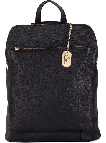 Anna Morellini Leder-Rucksack "Nora" in Schwarz - (B)29 x (H)34 x (T)11 cm