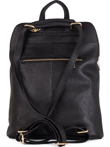 Anna Morellini Leder-Rucksack "Nora" in Schwarz - (B)29 x (H)34 x (T)11 cm