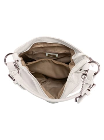 Anna Morellini Leren schoudertas "Fiorella" crème - (B)30 x (H)27 x (D)9 cm