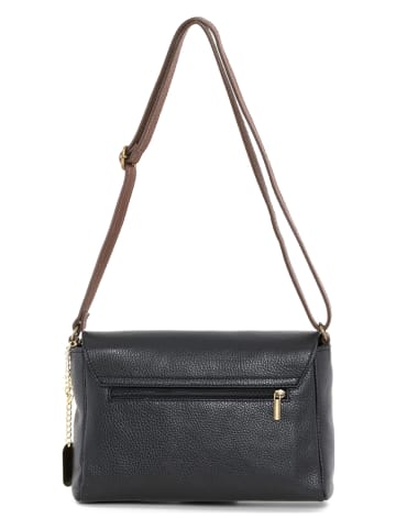 Anna Morellini Leder-Umhängetasche "Clementina" in Schwarz - (B)26 x (H)15 x (T)8 cm