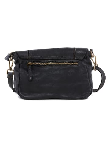 Anna Morellini Leren schoudertas "Leandra" zwart - (B)25 x (H)17 x (D)8 cm