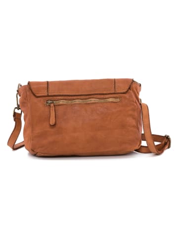 Anna Morellini Leder-Umhängetasche "Leandra" in Hellbraun - (B)25 x (H)17 x (T)8 cm