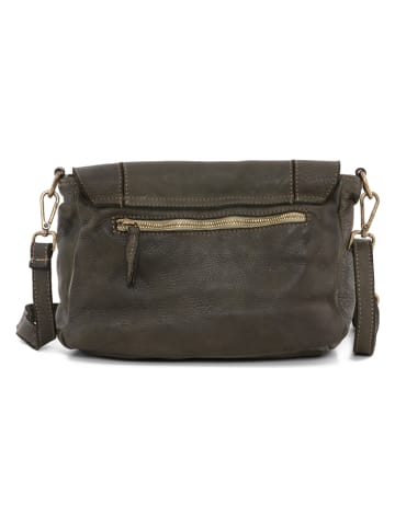 Anna Morellini Skórzana torebka "Leandra" w kolorze khaki - 25 x 17 x 8 cm