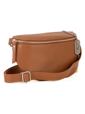 Anna Morellini Leder-Gürteltasche "Berenice" in Hellbraun - (B)25 x (H)14 x (T)1 cm