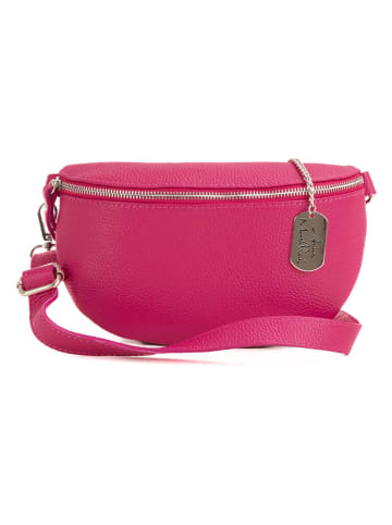 Anna Morellini Leren borstbuidel "Berenice" fuchsia - (B)25 x (H)14 x (D)1 cm