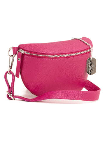 Anna Morellini Skórzana saszetka "Berenice" w kolorze różowym - 25 x 14 x 1 cm