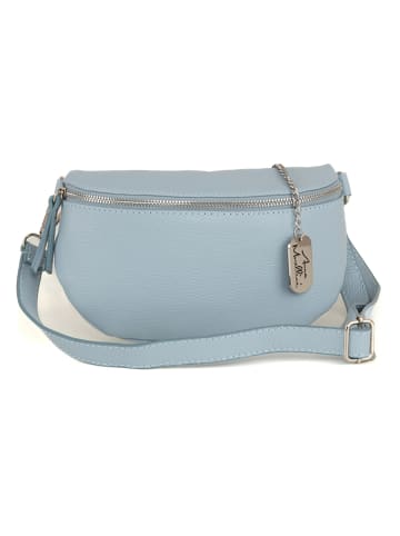 Anna Morellini Leder-Gürteltasche "Berenice" in Hellblau - (B)25 x (H)14 x (T)1 cm