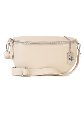 Anna Morellini Leder-Umhängetasche "Berenice" in Beige - (B)25 x (H)14 x (T)1 cm