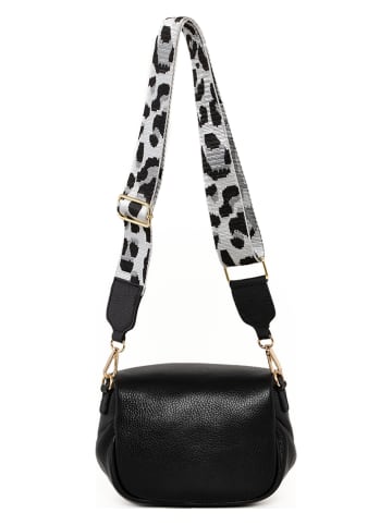 Anna Morellini Skórzana torebka "Domenica" w kolorze czarnym - 19 x 15 x 8 cm