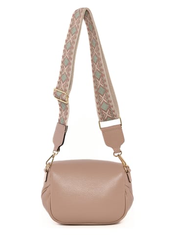Anna Morellini Leder-Umhängetasche "Domenica" in Rosa - (B)19 x (H)15 x (T)8 cm