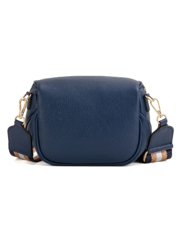 Anna Morellini Leren schoudertas "Domenica" donkerblauw - (B)19 x (H)15 x (D)8 cm