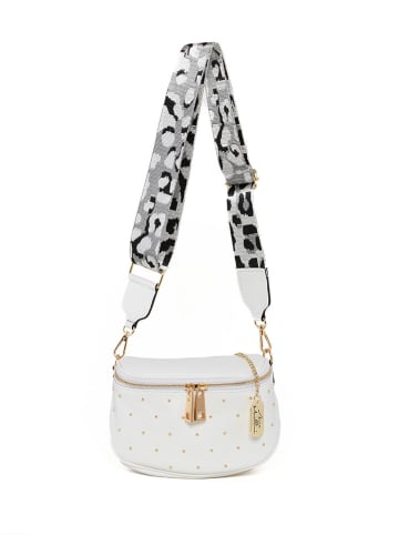 Anna Morellini Leren schoudertas "Domenica" wit - (B)19 x (H)15 x (D)8 cm