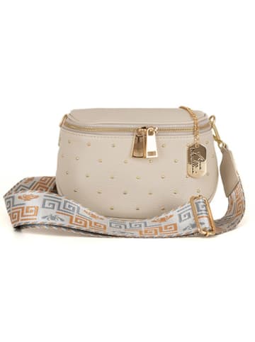 Anna Morellini Leder-Umhängetasche "Domenica" in Beige - (B)19 x (H)15 x (T)8 cm