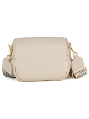 Anna Morellini Leder-Umhängetasche "Domenica" in Beige - (B)19 x (H)15 x (T)8 cm