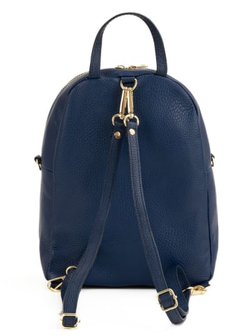Anna Morellini Leder-Rucksack "Zeolla" in Dunkelblau - (B)22 x (H)29 x (T)11 cm