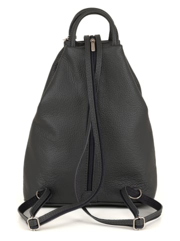 Anna Morellini Leren rugzak "Renata" antraciet - (B)24,5 x (H)30 x (D)7 cm