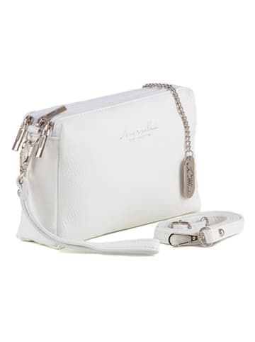 Anna Morellini Leder-Umhängetasche "Idalia" in Weiß - (B)24 x (H)16 x (T)9 cm