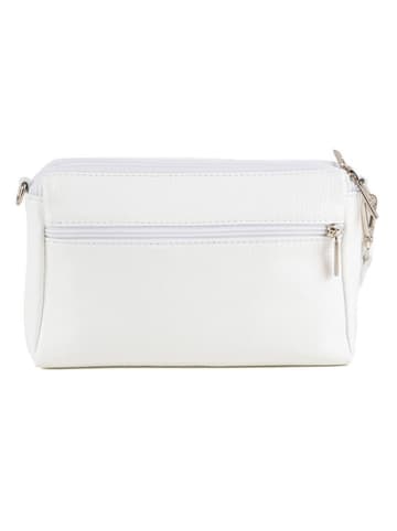 Anna Morellini Leren schoudertas "Idalia" wit - (B)24 x (H)16 x (D)9 cm