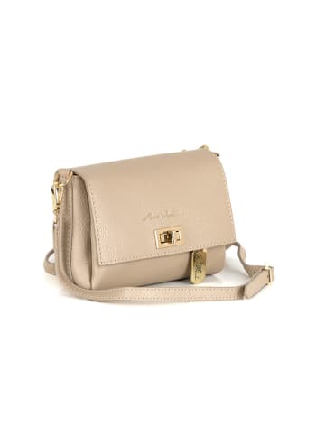Anna Morellini Leren schoudertas "Matalia" beige - (B)22 x (H)17 x (D)9 cm