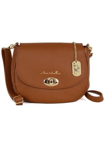 Anna Morellini Leren schoudertas "Iseppa" lichtbruin - (B)24 x (H)21 x (D)9 cm