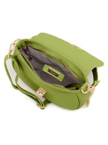 Anna Morellini Leder-Umhängetasche "Iseppa" in Grün - (B)24 x (H)21 x (T)9 cm